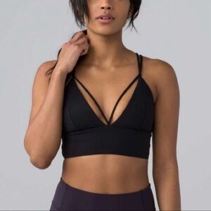 LULULEMON Pushing Limits Black Sports Bra Size 8